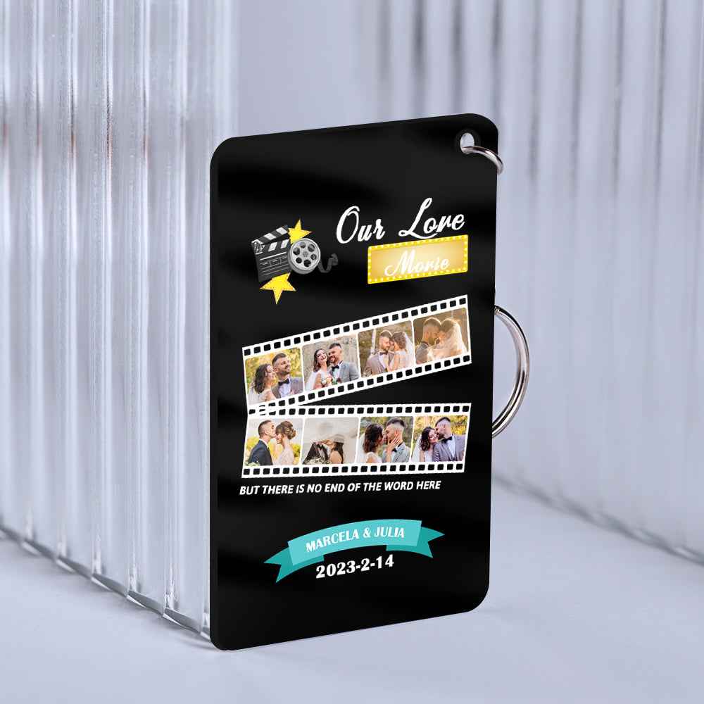 Custom Roll Photo Keychain Personalized Plaque Gift For Her