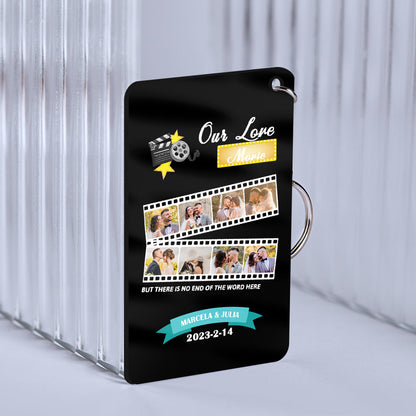 Personalised photo keyring attached to a handbag and keys everyday personalised plaque keyring gift for wife sister or partner