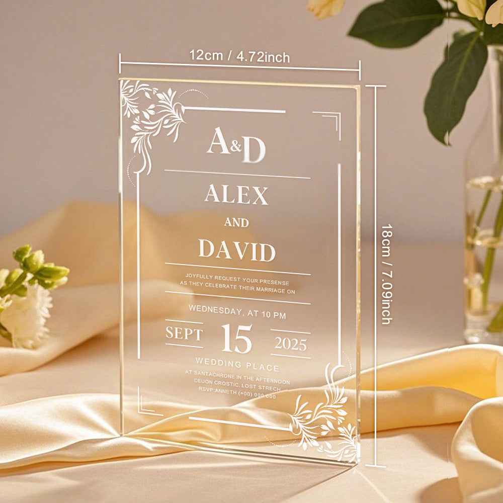 Personalized Acrylic Wedding Invitation Party Invitations