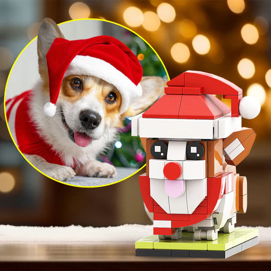 Christmas Corgi Fully Body Puppy Customizable Corgi 1 Dog Photo Custom Brick Figures Small Particle Block - PhotoOnGifts