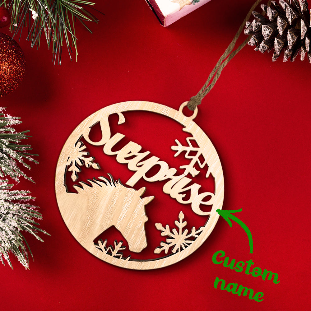 Personalised Horse Christmas Tree Ornament - Custom Pet Paw Hanging Decoration