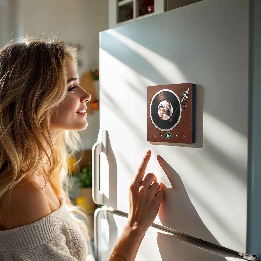 FridgeBeats Frameless New 4.0 Upgrade Custom Music Fridge Magnet Vinyl Player Style Fridge Magnet Gift for Lover