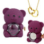 Romantic red rose bear displayed with personalised engraved necklace — ideal anniversary or Valentine's Day gift for wife or girlfriend