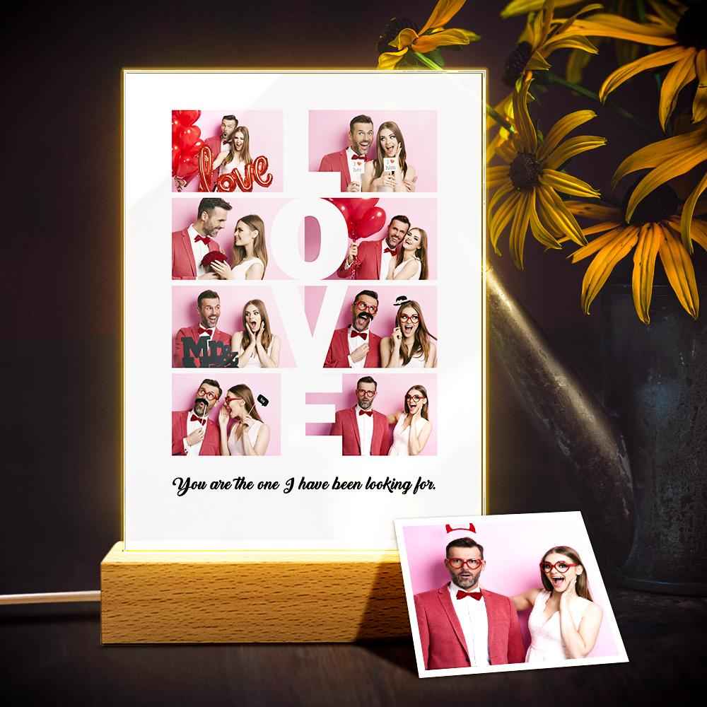 LOVE Custom 8 Photo Lamp Plauqe Romantic Personalized Home Decor
