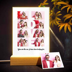 LOVE Custom 8 Photo Lamp Plauqe Romantic Personalized Home Decor