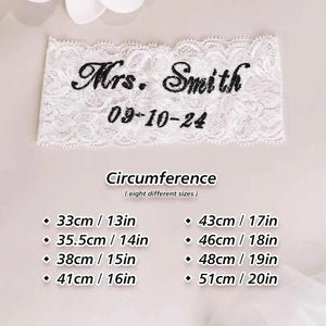 Personalized Wedding Garters Embroidered Bride Keepsake Gift for Bride