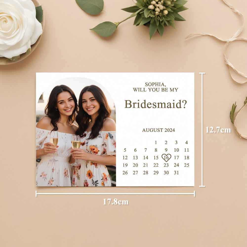 Personalized Bridesmaid Proposal Card Will You Be My Bridesmaid Wedding Date Card