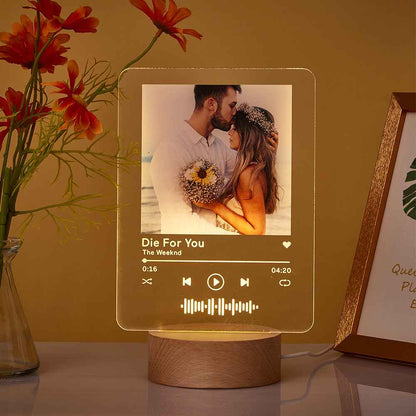 Custom Scannable Code Lamp Acrylic Album Night Light - 3 Sizes