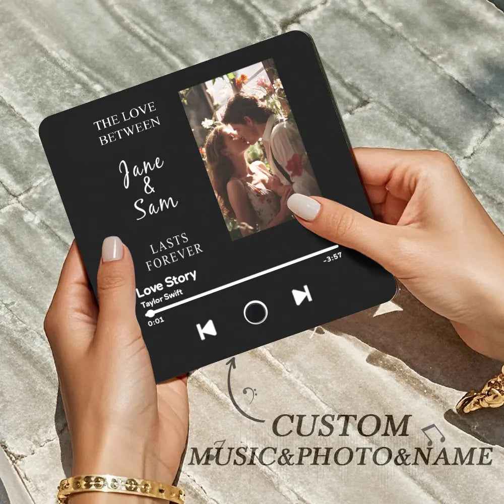 Engraving Text Music Fridge Magnet Personalised Photo Fridge Magnet Can Play Songs Gifts for Her