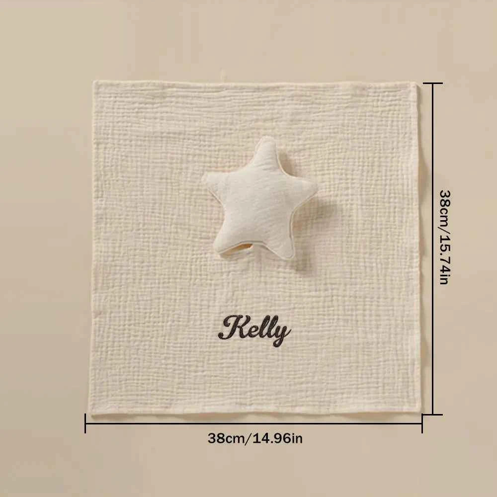 Personalized Soothe Towel Bibs Star Soft Sleeping Towel with Embroidered Name Gift for Baby