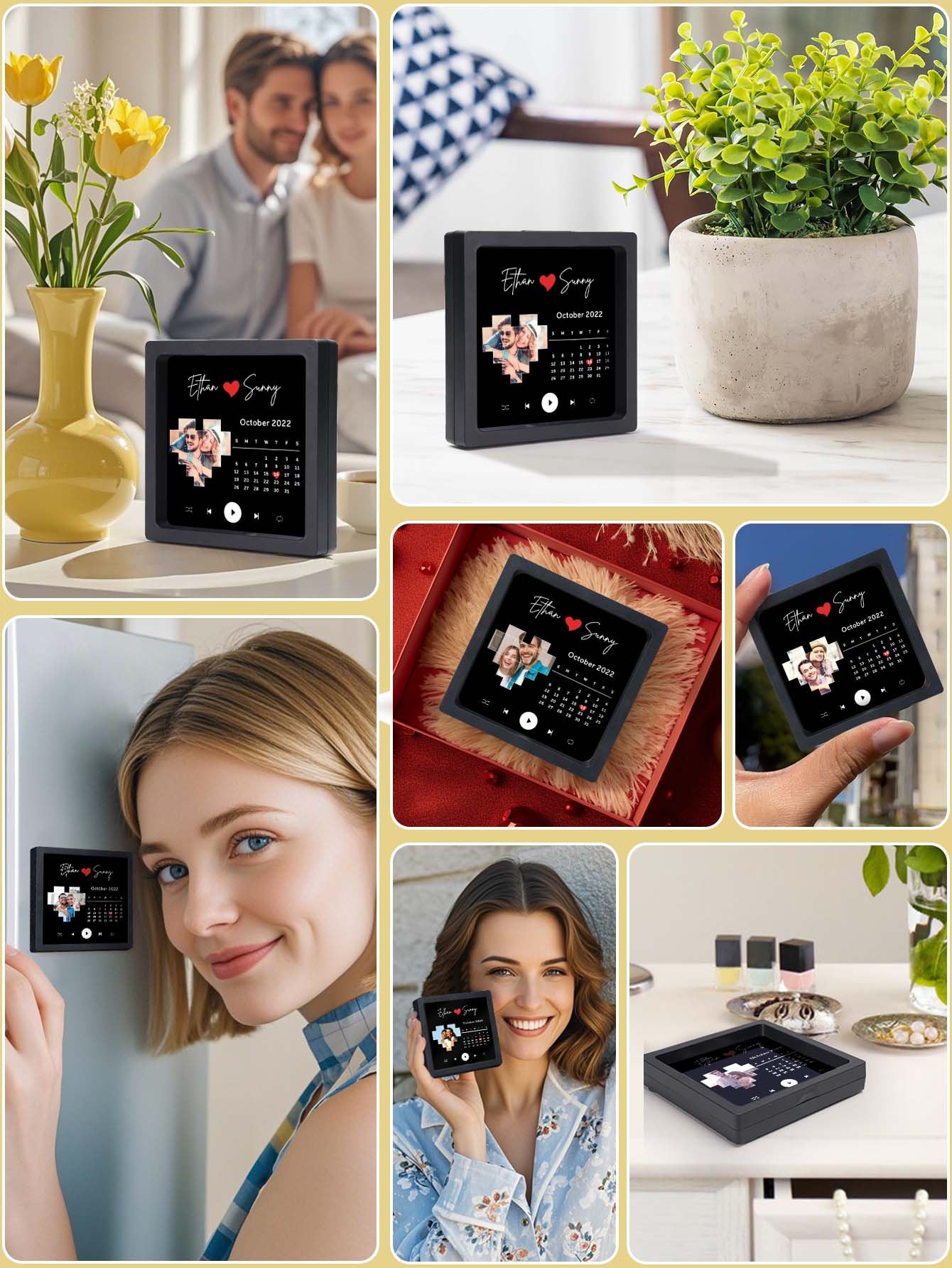 Personalised Name & Photo Music Fridge Magnet - Customisable Memorable Gift