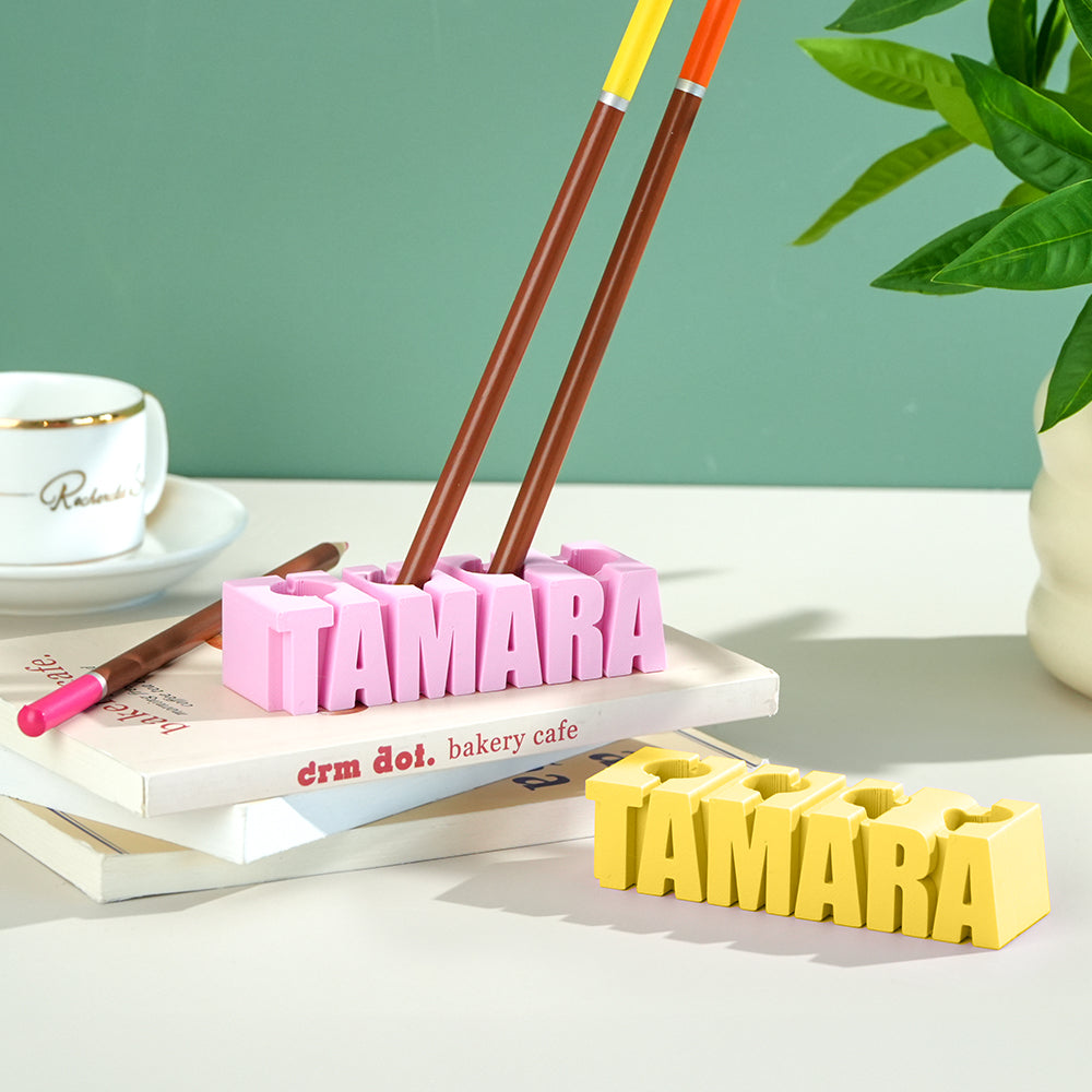 Personalised 3D Print Name Pen Holder | Office & Desk Organiser for Kids
