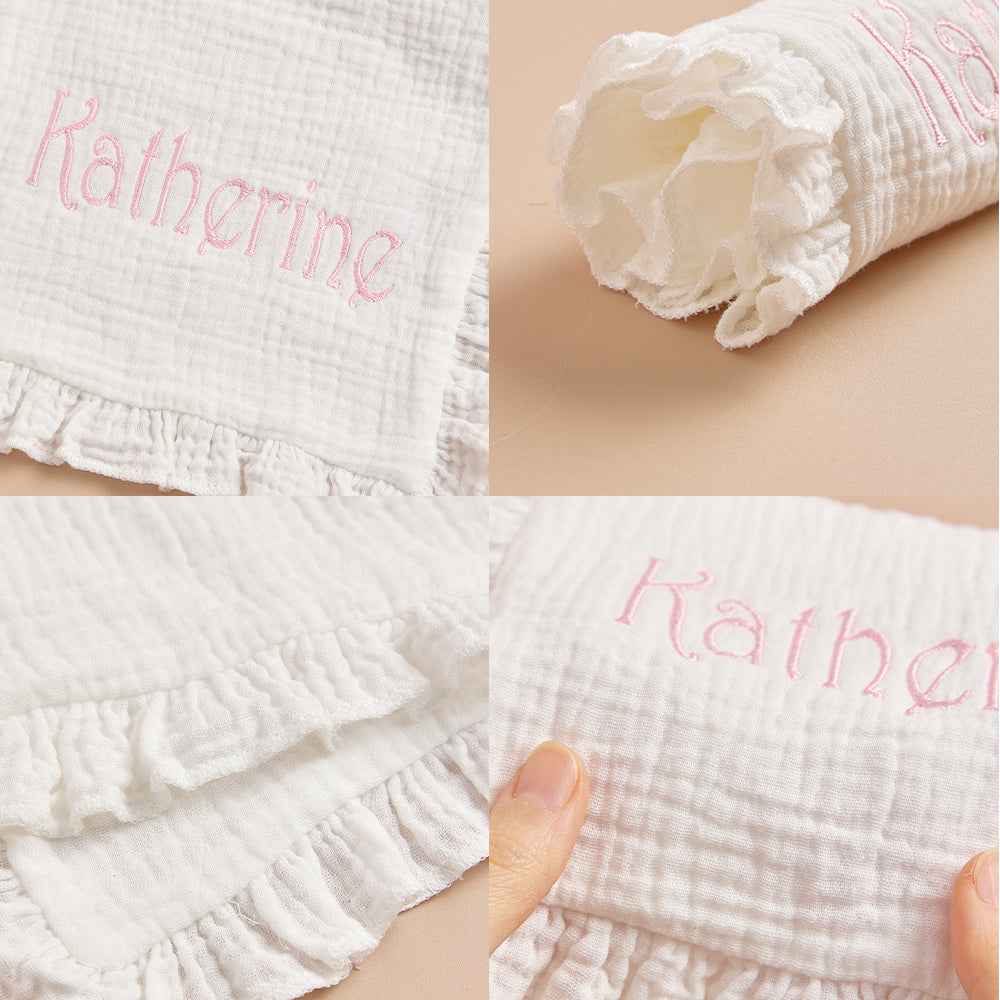 Personalized Baby Soothing Towel Custom Muslin Towel with Embroidered Name Gift for Baby