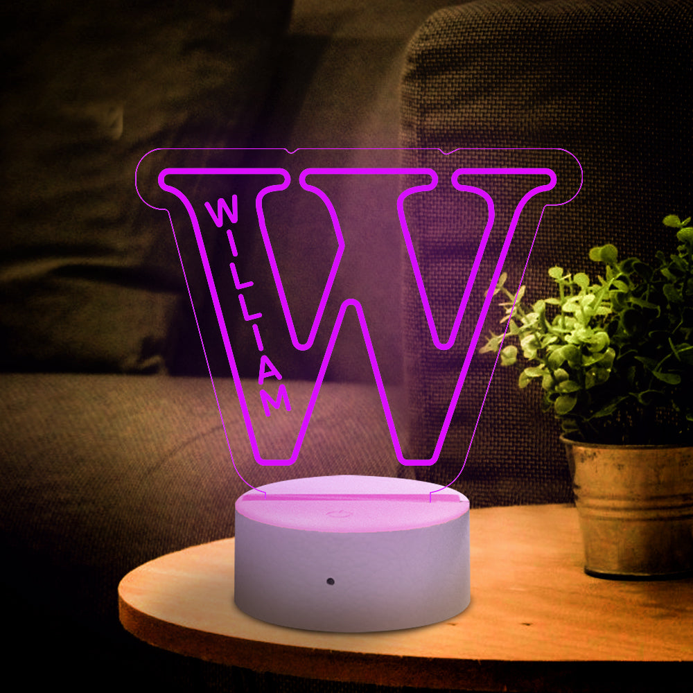 Personalised Letter LED Night Light - Custom Name Lamp for Bedroom & Home Decor
