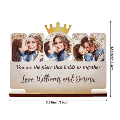 Personalised Wooden Mum Photo Plaque - Unique Mother's Day Gift UK