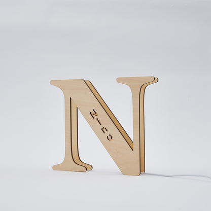 Personalised Wooden Letter Lamp - Custom Name Night Light 19CM - Unique Gift