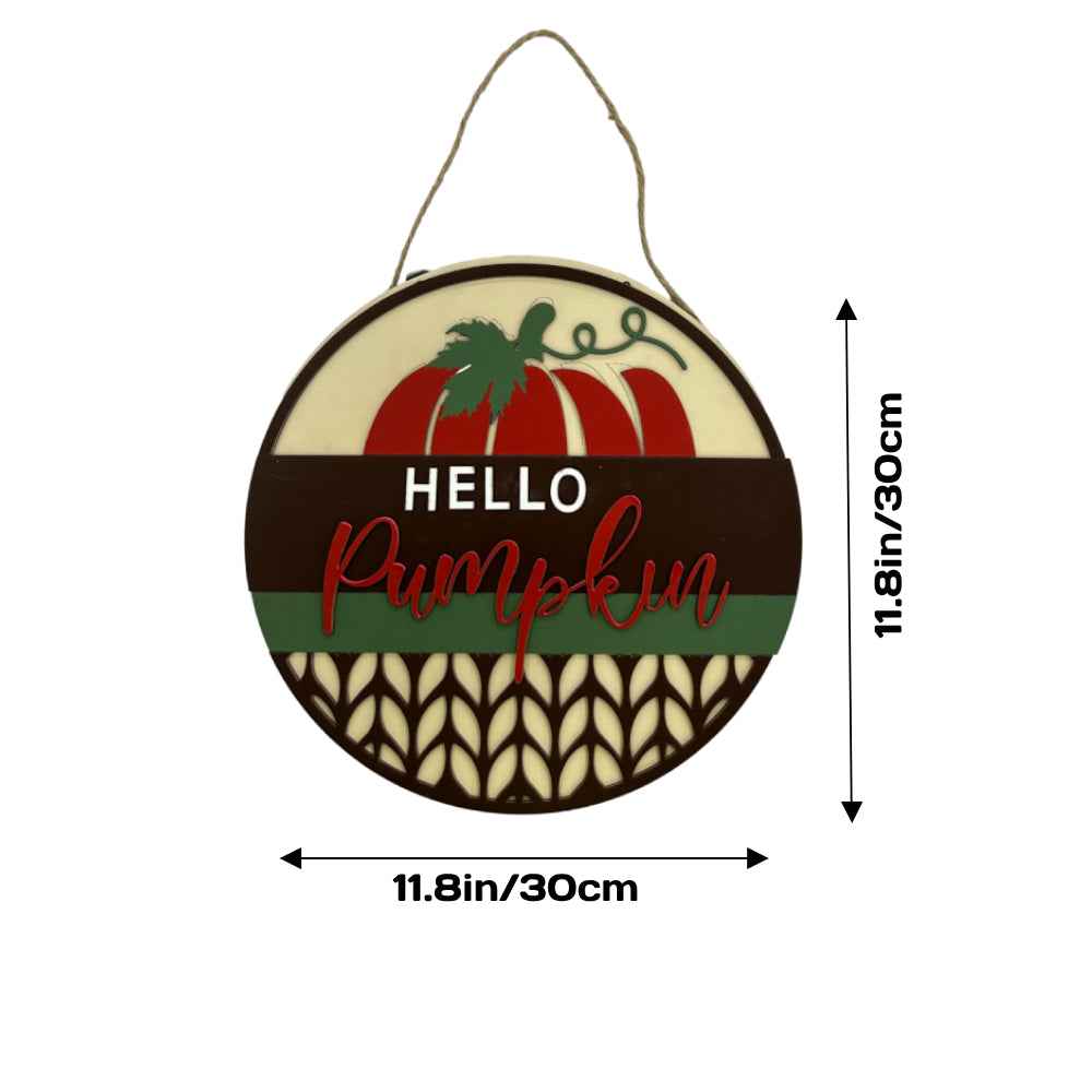 Fall Welcome Sign for Front Door Hello Pumpkin Farmhouse Wreath Porch Decor Hanging Decoration Gifts