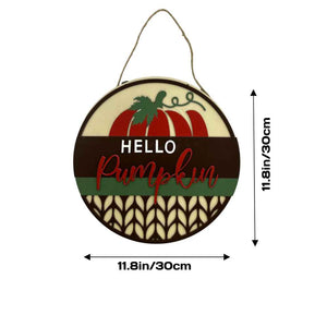 Fall Welcome Sign for Front Door Hello Pumpkin Farmhouse Wreath Porch Decor Hanging Decoration Gifts