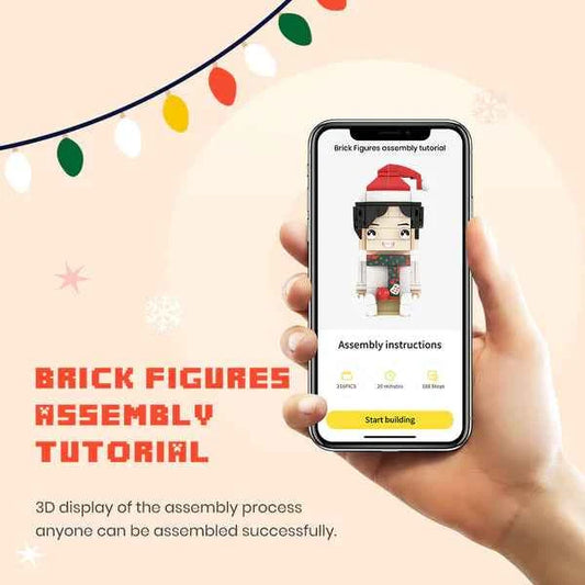 Custom Full-Body Brick Figure with Frame – Romantic Valentine’s Day Gift for Her