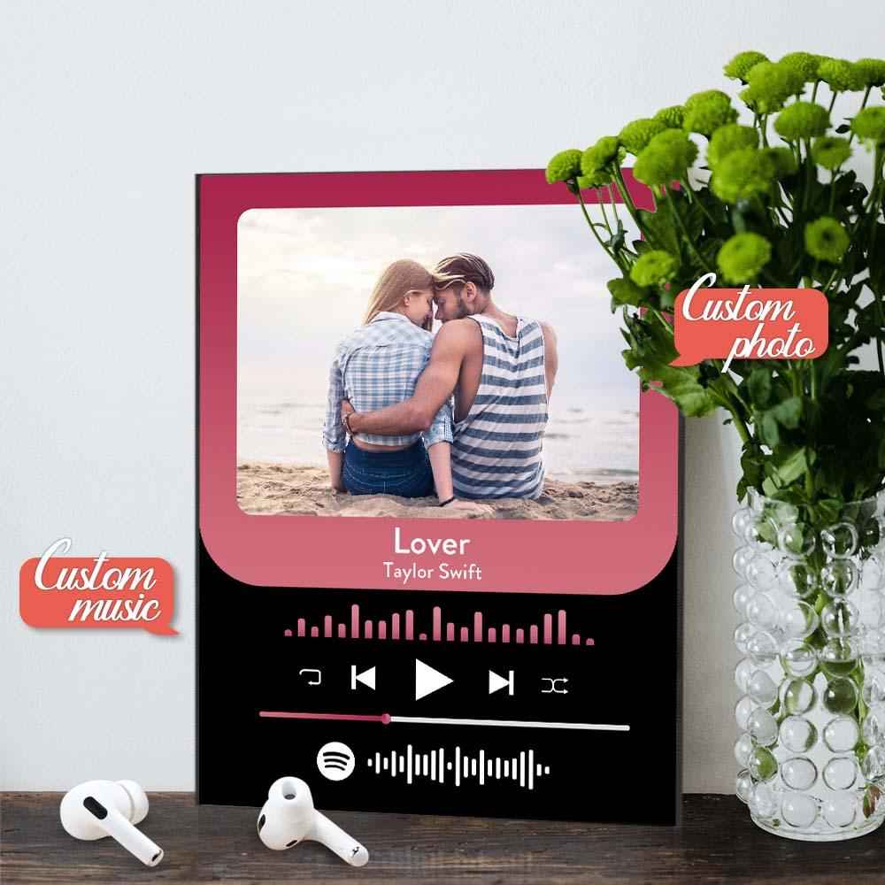 custom Music Photo Glass Plaque Fashion Plaque Home Decor Gift For Him