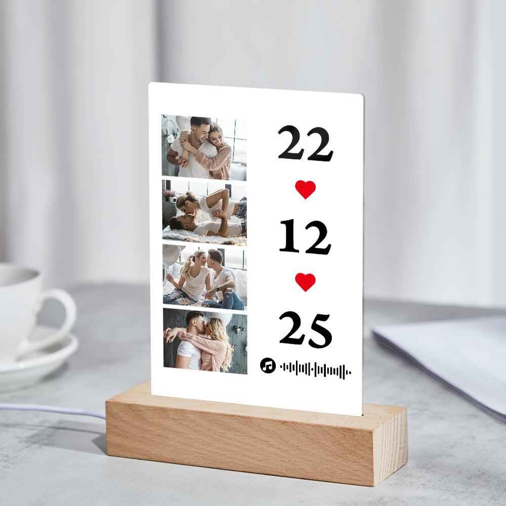 Scannable Music Photo Plaque Custom Keychain Personalized Night Light Gift For Her