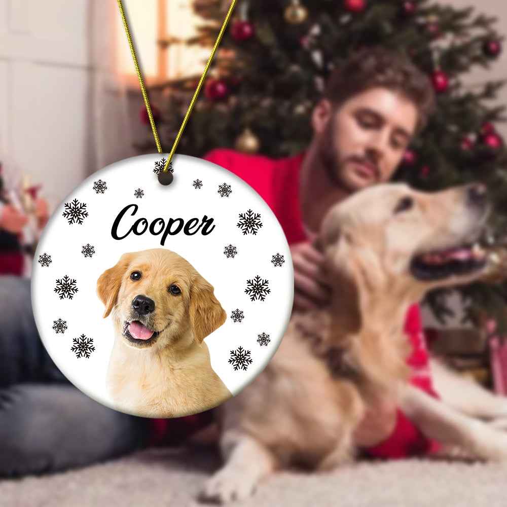 Personalized Photo Ornament with Name Christmas Pet Ornament Gift for Pet Lovers