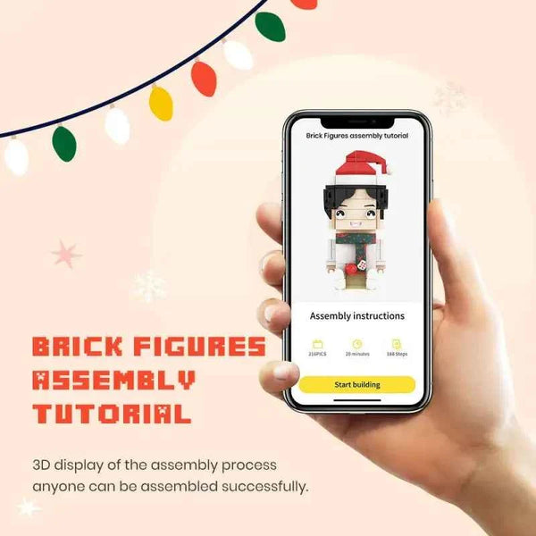 Full Body Customizable 4 People Photo Custom Cute Brick Figures Small Particle Block Perfect Christmas Gifts for Family Friends