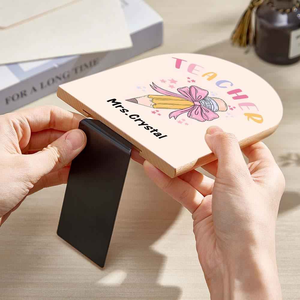 Personalized Wood Bookends with Name Back to School Appreciation Gift for Teacher