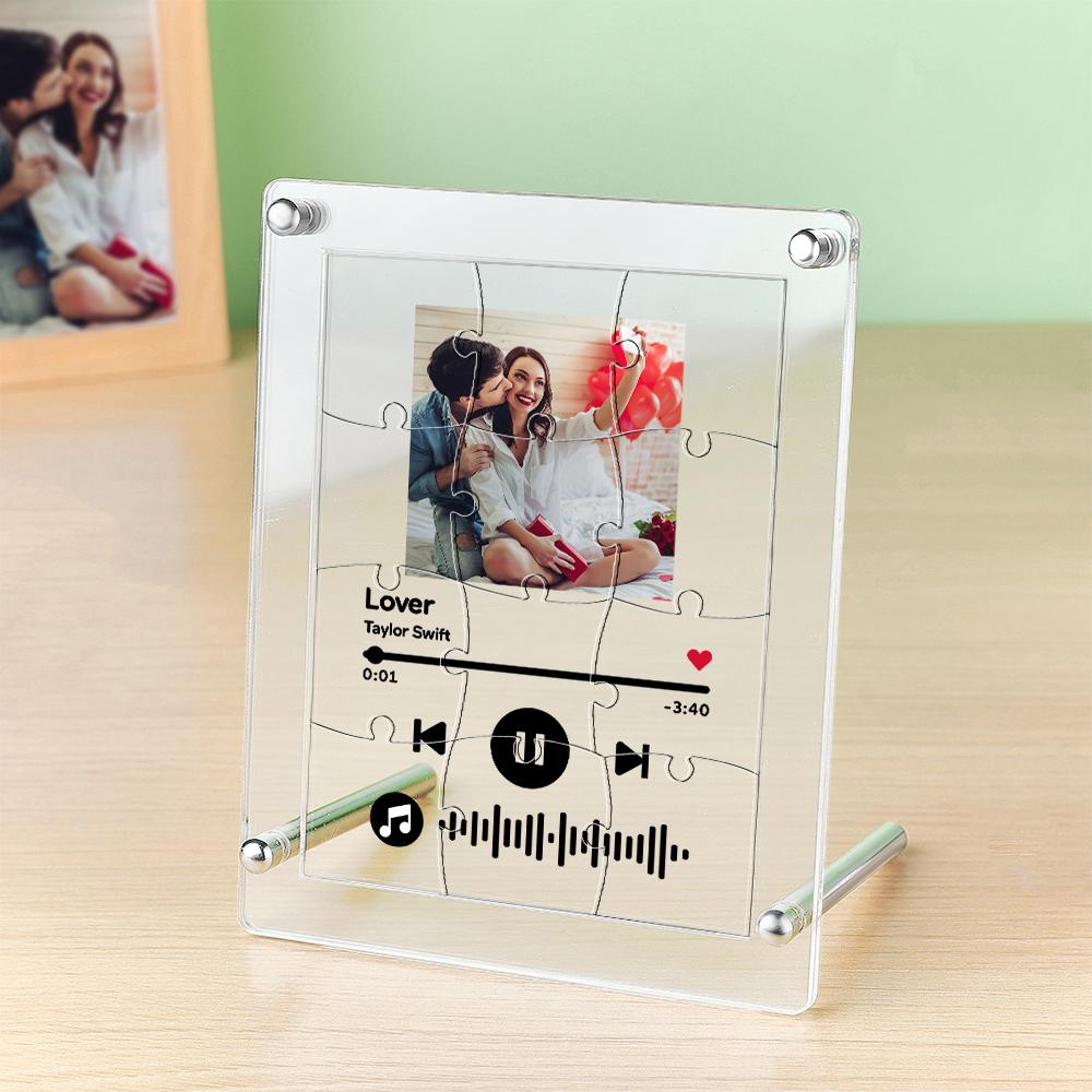 Personalised Photo & Music Puzzle Plaque - Custom Acrylic Gift