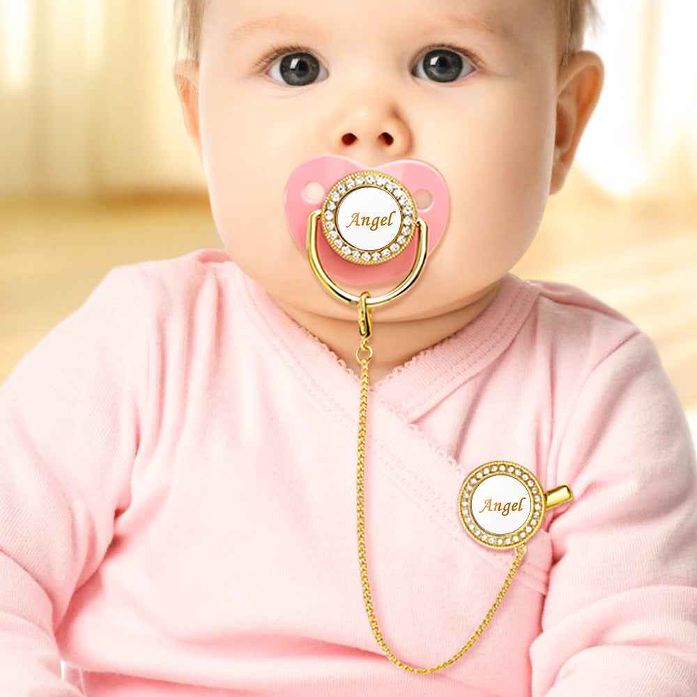 Custom Name Baby Pacifier & Clip Set – Personalized Newborn Gift
