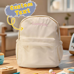 Personalised Name Embroidery Backpack - Custom Rabbit Ear School Bag for Kids