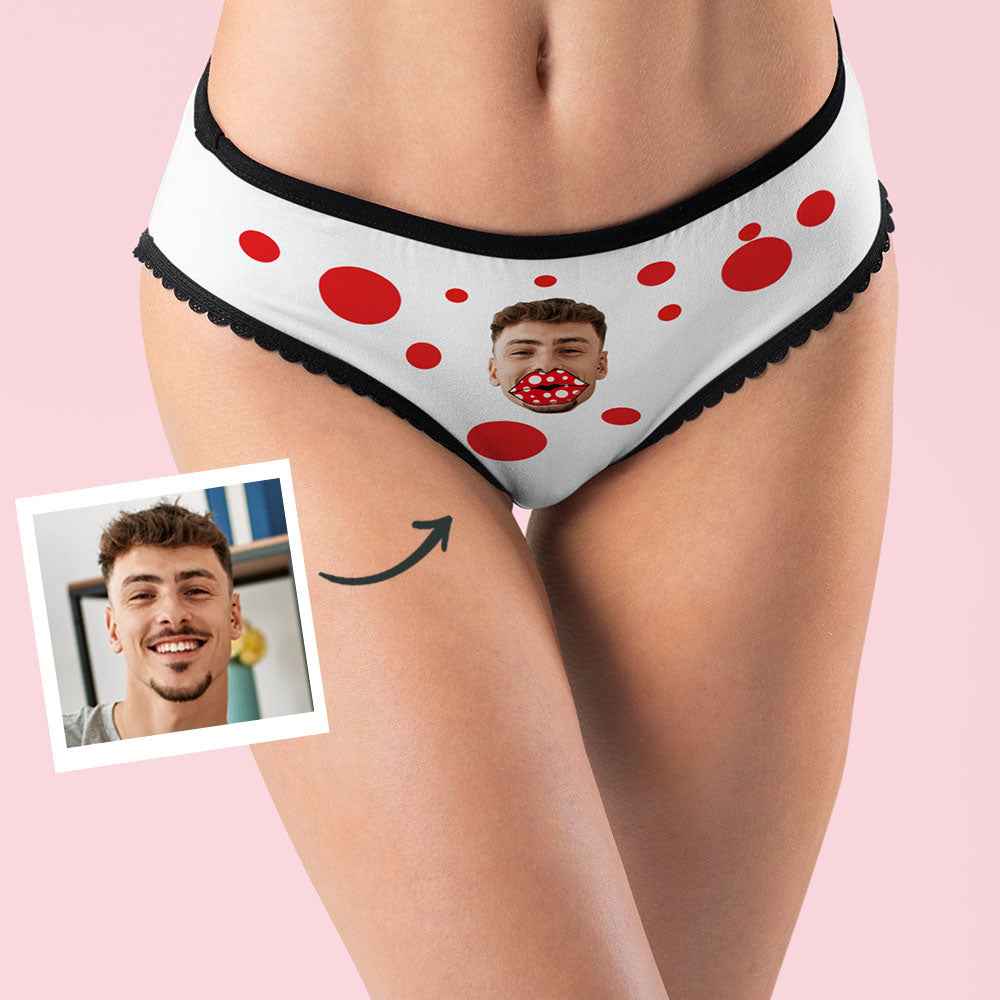 Custom Face Women's Panties Personalized Red Lips Briefs