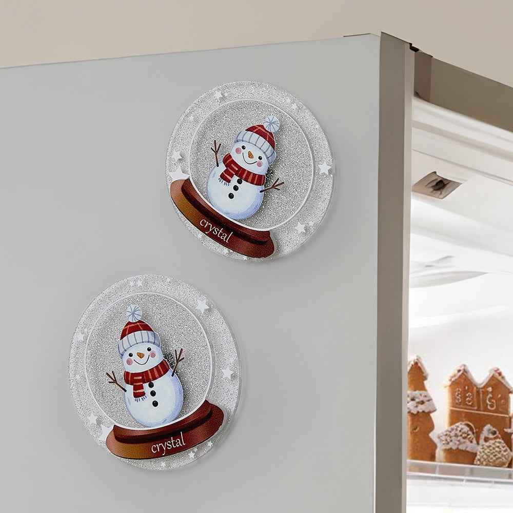 Personalized Christmas Fridge Magnet with Name Snowman Refrigerator Magnet for Christmas Gift