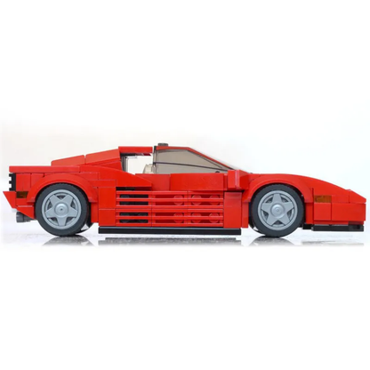Ferrari Testarossa Creative Building Blocks - Custom Racing Car Brick Set with Figures
