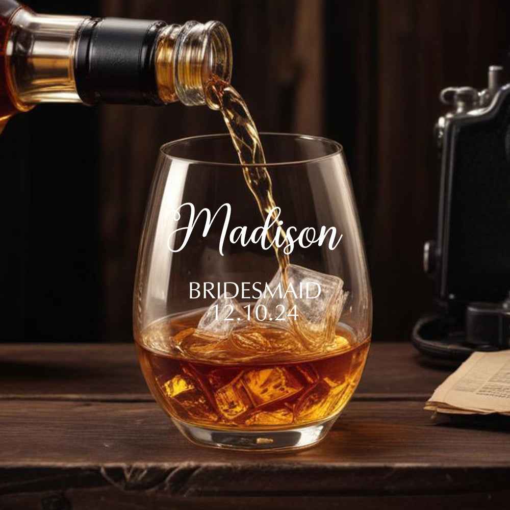 Personalized Name Red Wine Glass Bridal Party Gifts