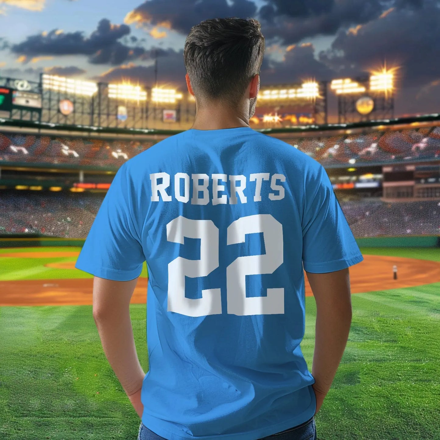 Back-to-school themed display of personalised football t-shirt — humorous gift idea for classmates and team mates