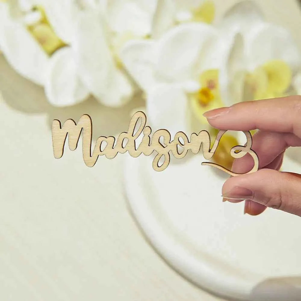 Personalized Wooden Place Cards for the Champagne Flute Name Cards Wedding Table Decoration