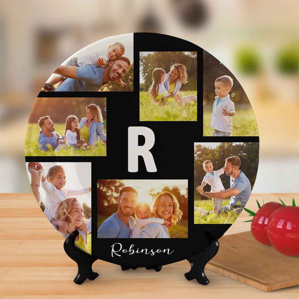 Custom Printed Ceramic Plate Photo Dinner Plates Souvenir For Family