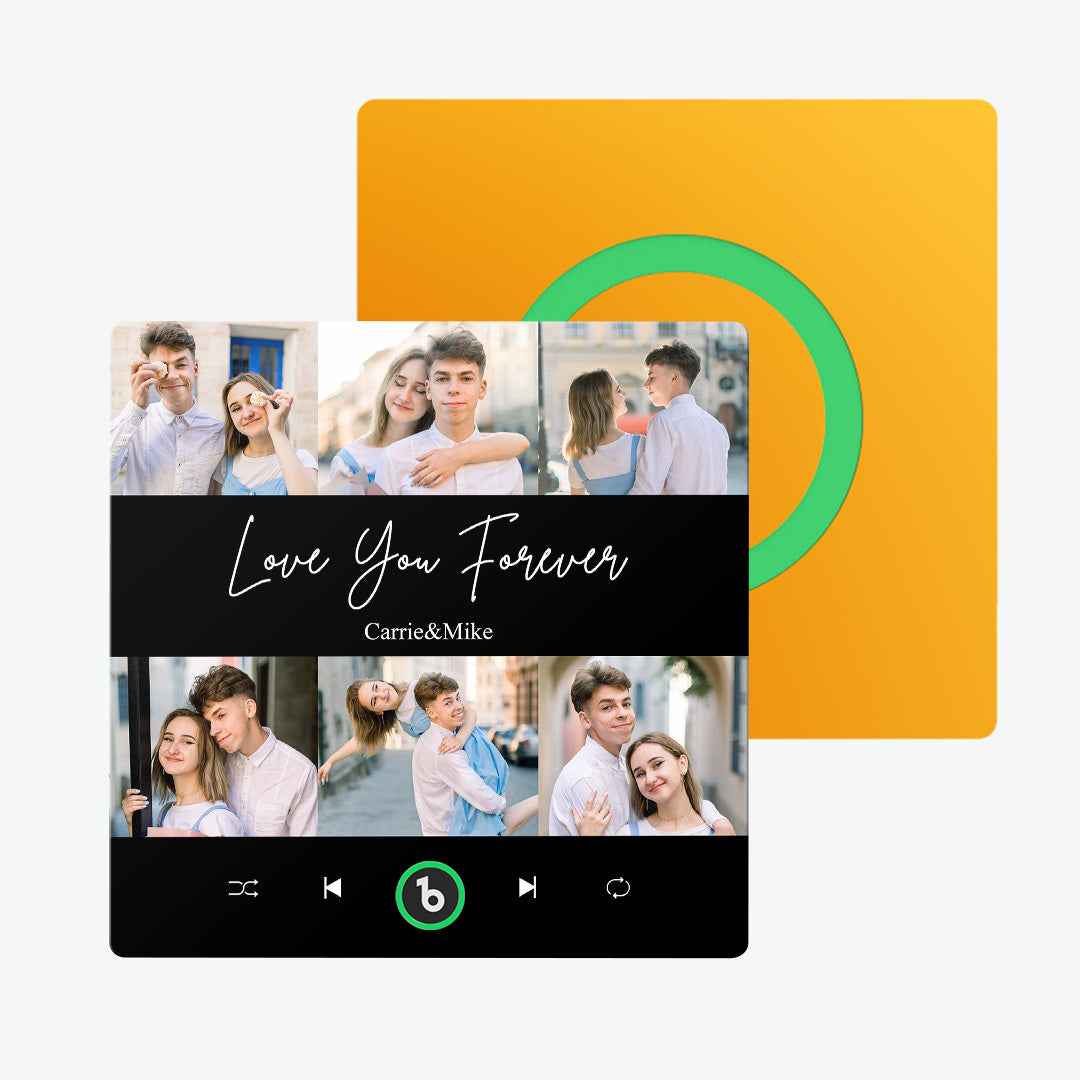 FridgeBeats Frameless Custom Photos Text Music Fridge Magnet Special for Valentine's Day New 4.0 Upgrade Colorful Album Sticker