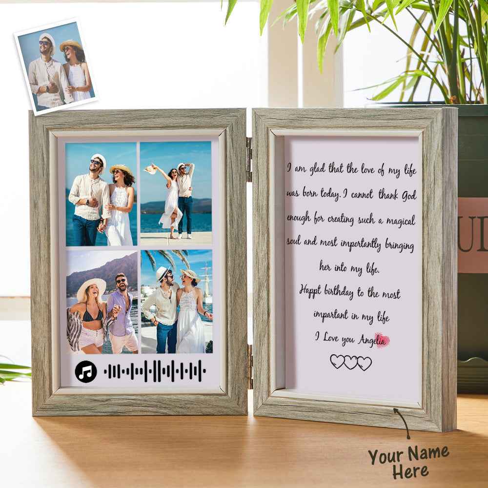 Scannable Custom Photo Frame Custom Engraved Creative Wooden Gifts