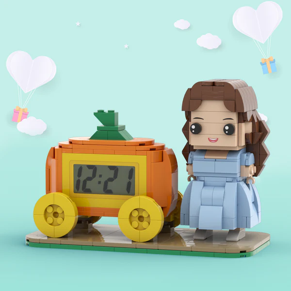 Personalised Brick Figures Clock - Custom Photo Lego-Style Clock | Unique Xmas Gift