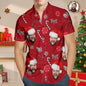 Back view of personalised face Hawaiian shirt highlighting full‑print design and casual, comfortable fit — perfect men's travel and poolside shirt