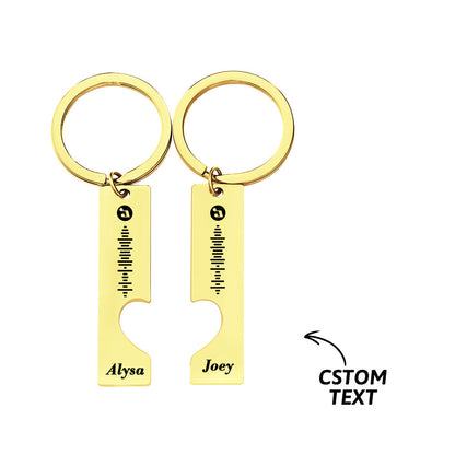 Lifestyle shot of a stainless steel Spotify code keyring on a handbag – a personalised gift idea for her