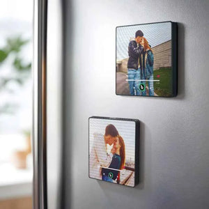 FridgeBeats Framed 4.0 Custom Lenticular Flip Music Fridge Magnet Personalized 2 Photos in 1 Album Fridge Magnet for Couple