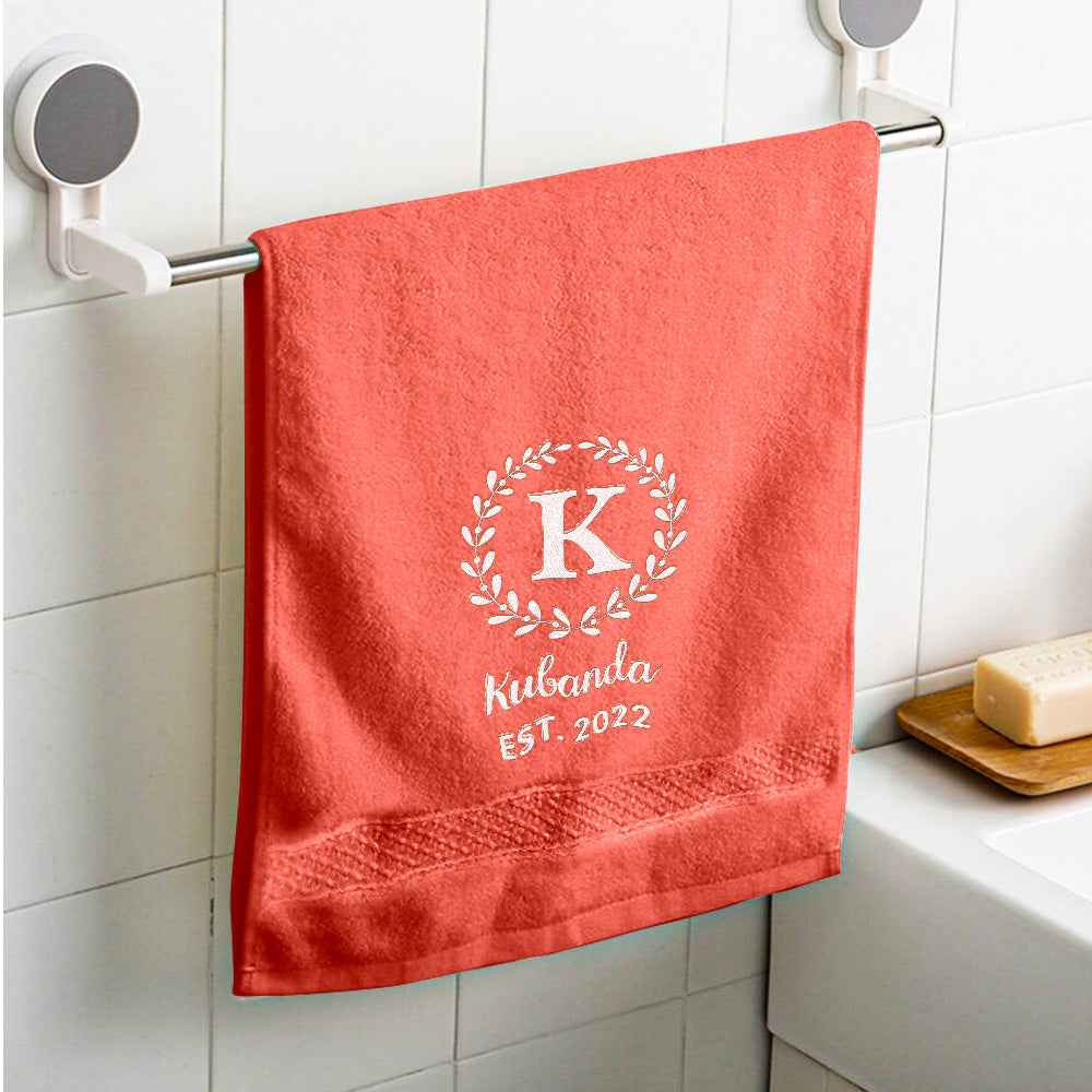 Custom Monogrammed Hand Towel Personalized Embroidered Towels