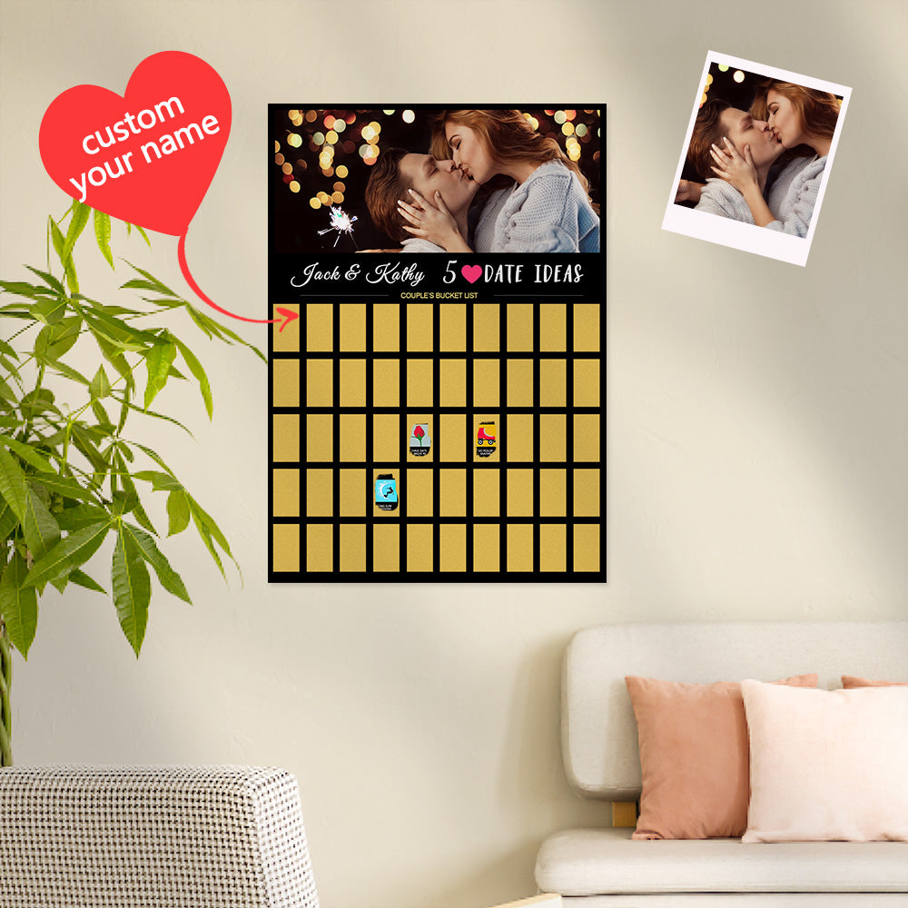 Personalised Scratch Off Bucket List Poster | Custom Couples Wedding Gift