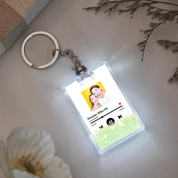 Personalised Photo Scannable Music Code Illuminated Quicksand Keychain