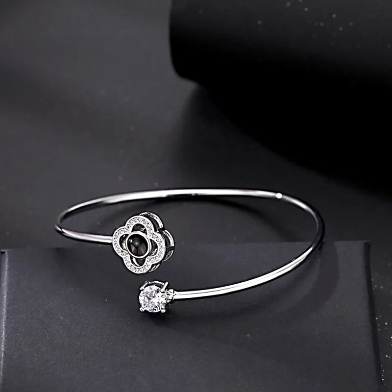 Personalised Photo Projection Bracelet | Engraved Heart Jewellery Gift