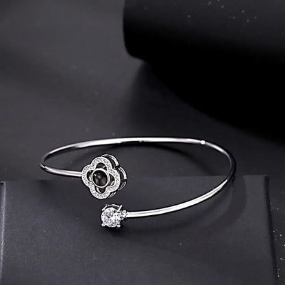 Personalised Photo Projection Bracelet | Engraved Heart Jewellery Gift