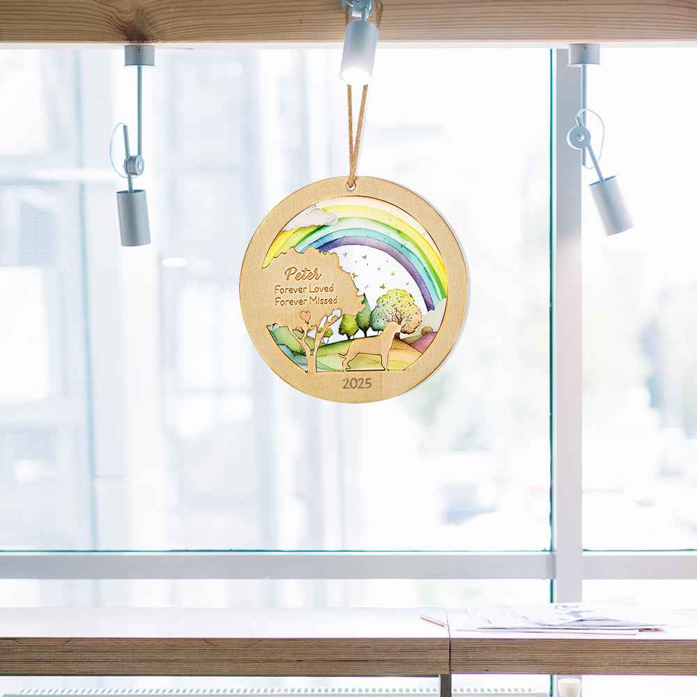 Personalized Rainbow Bridge Pet Ornament Memorial Pet Loss Gift for Pet Lovers